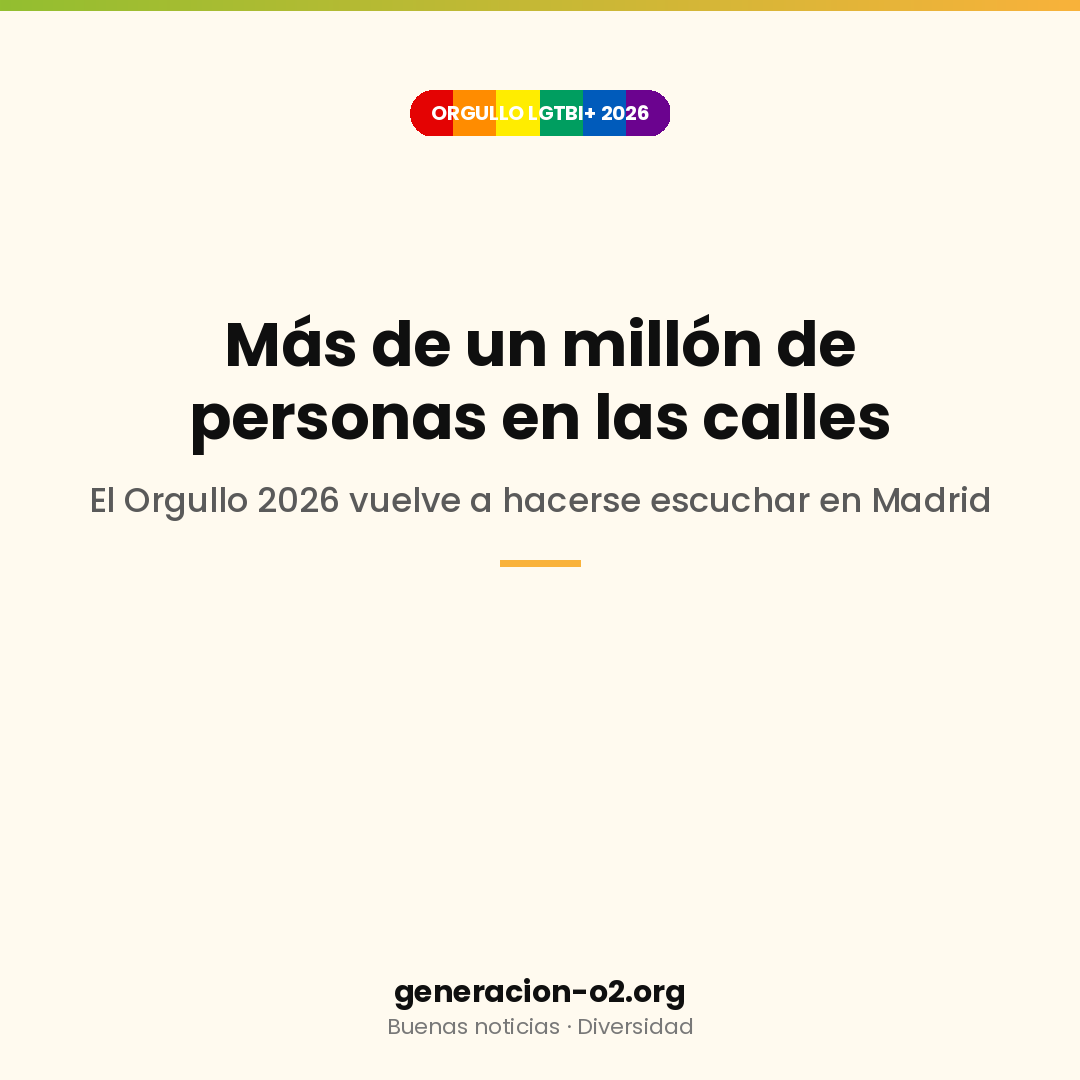 Más de un millón de personas en las calles: el Orgullo 2026 vuelve a hacerse escuchar