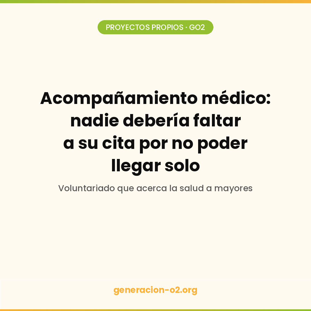 Acompañamiento médico Go2: nadie debería faltar a su cita por no poder llegar solo