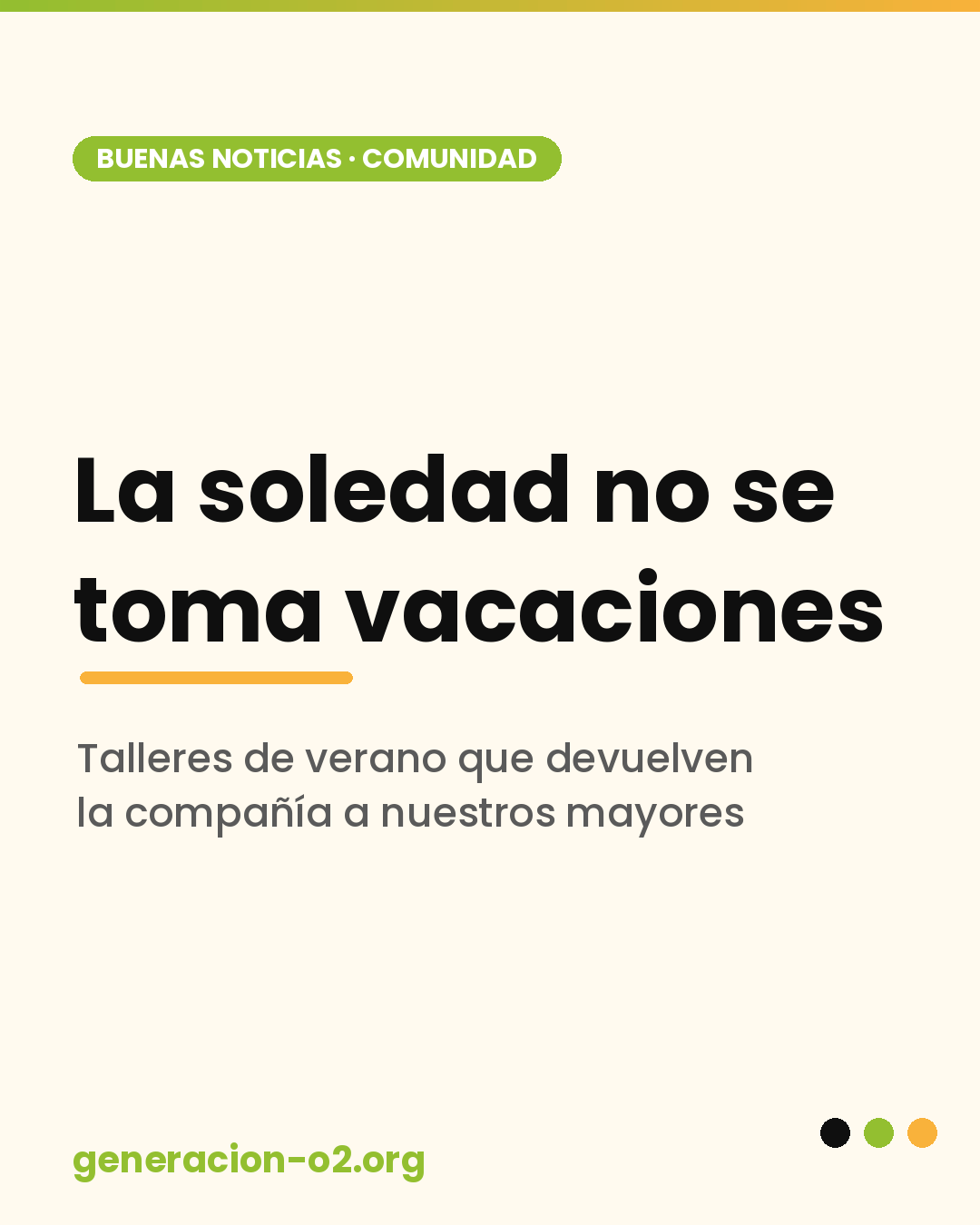La soledad no se toma vacaciones: talleres de verano que devuelven la compañía a nuestros mayores