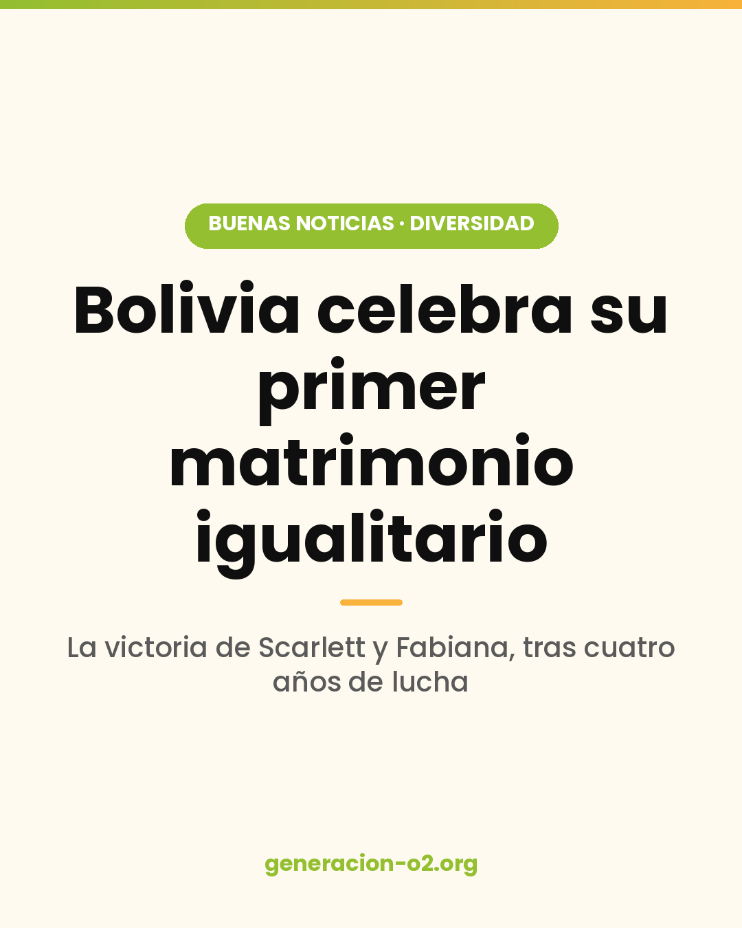 Bolivia celebra su primer matrimonio igualitario